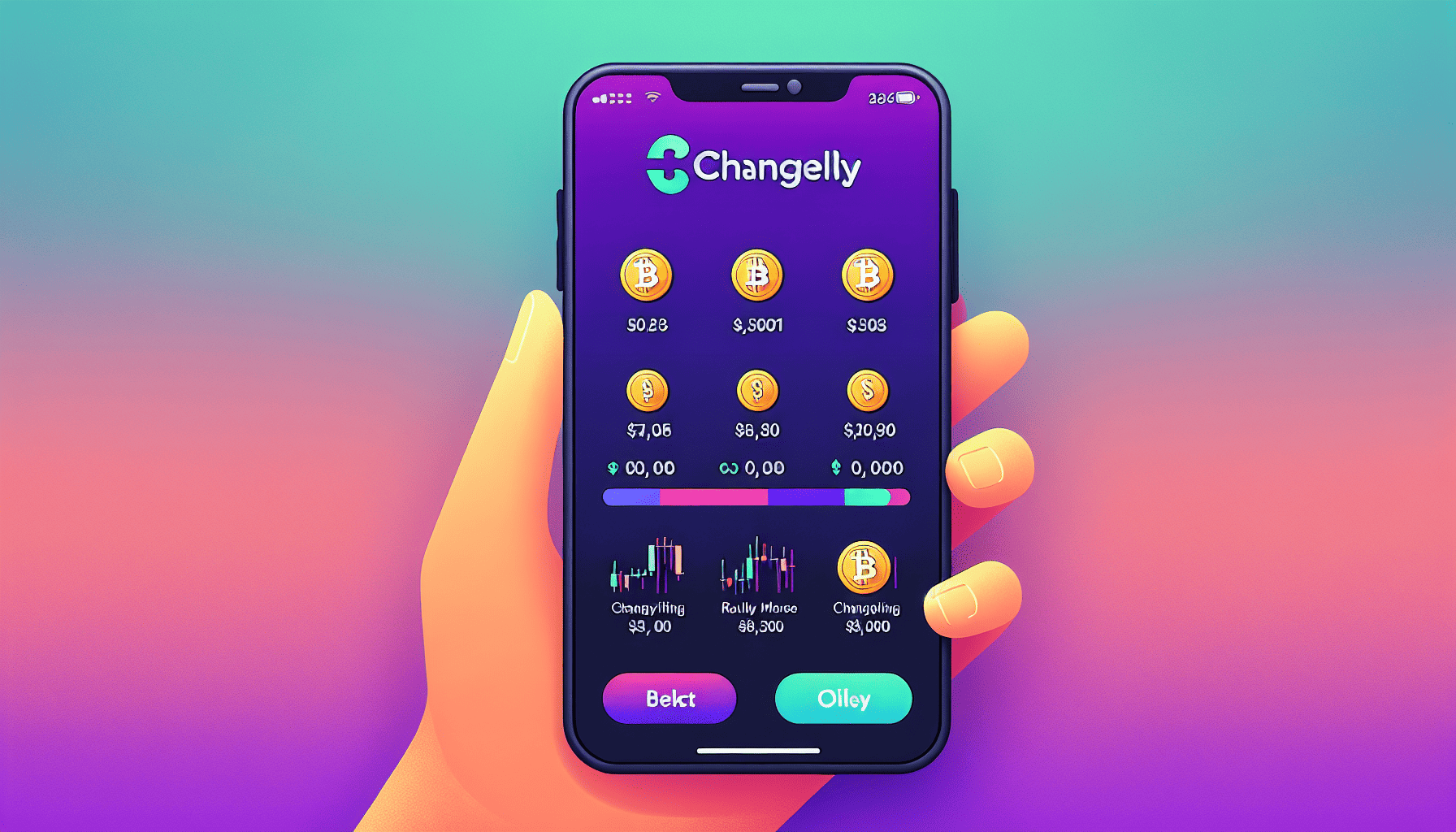 Changelly mobile app interface